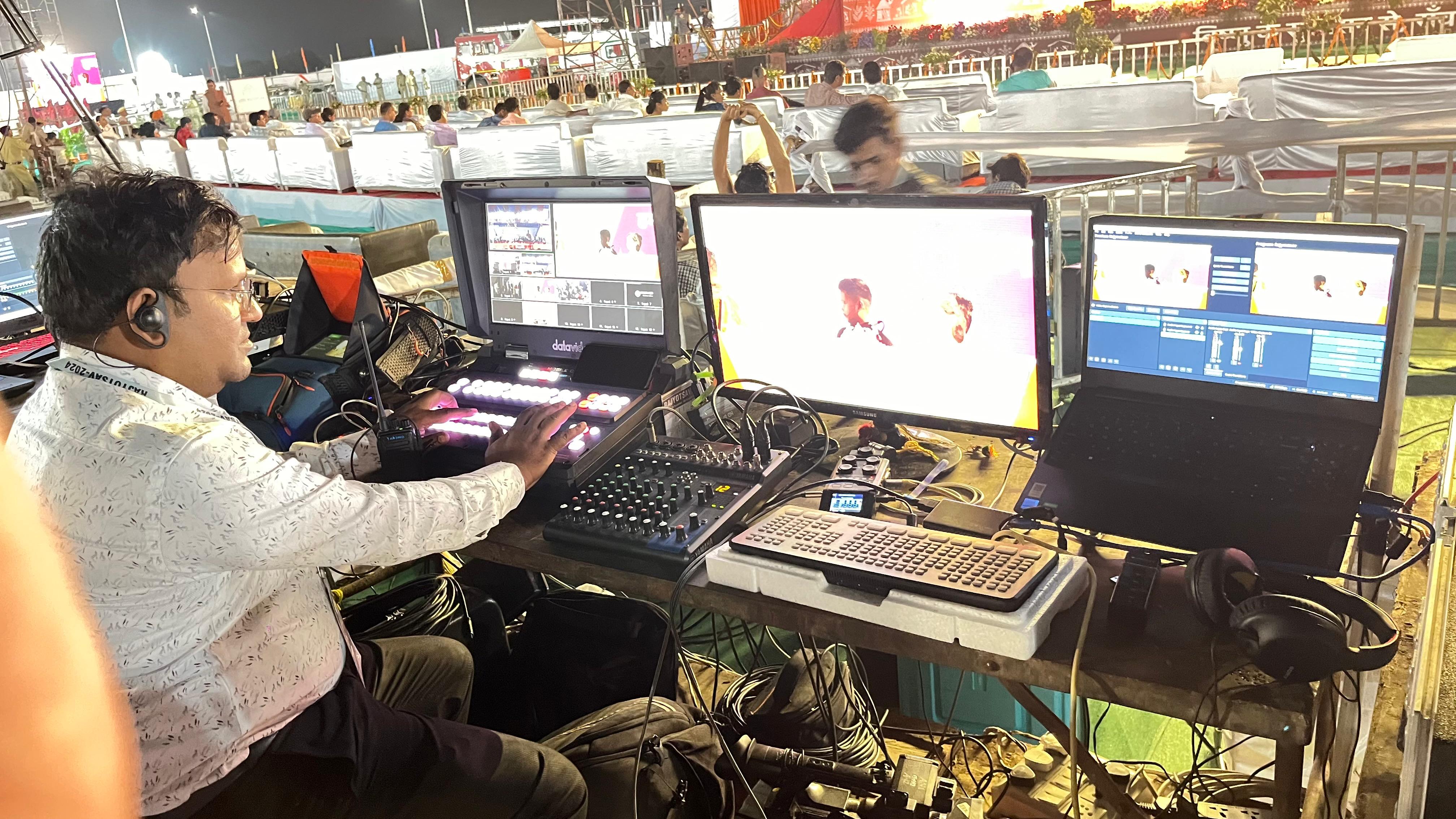 Live broadcasting crew at work